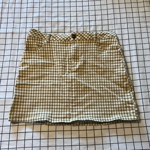 Yellow Gingham Mini Skirt